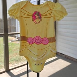 🟡 Disney Belle Baby Girl 12 Months Snap Between The Legs Onesie